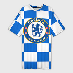 Женская длинная футболка FC Chelsea: Grid