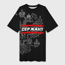 Женская длинная футболка Сержант: герб РФ