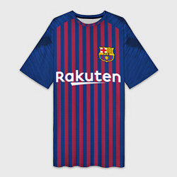 Женская длинная футболка FC Barcelona: Messi Home 18/19