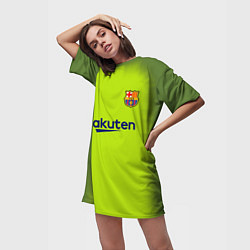 Футболка женская длинная FC Barcelona: Home 18/19, цвет: 3D-принт — фото 2