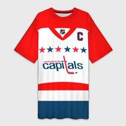 Женская длинная футболка Washington Capitals: Ovechkin White