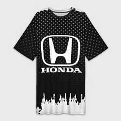 Футболка женская длинная Honda: Black Side, цвет: 3D-принт