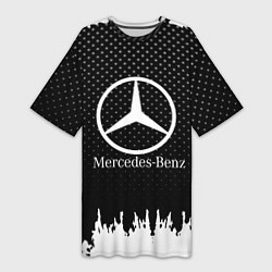 Футболка женская длинная Mercedes-Benz: Black Side, цвет: 3D-принт