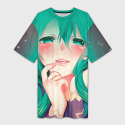 Женская длинная футболка Miku Ahegao