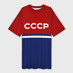 Футболка женская длинная СССР: Спортсмен, цвет: 3D-принт