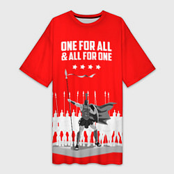 Футболка женская длинная One for all & all for one, цвет: 3D-принт