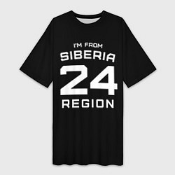 Футболка женская длинная Im from Siberia: 24 Region, цвет: 3D-принт