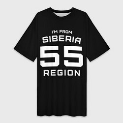 Футболка женская длинная Im from Siberia: 55 Region, цвет: 3D-принт