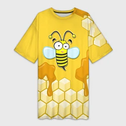 Женская длинная футболка Веселая пчелка
