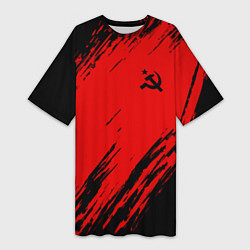 Футболка женская длинная USSR: Red Patriot, цвет: 3D-принт