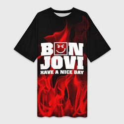 Футболка женская длинная Bon Jovi: Have a nice day, цвет: 3D-принт