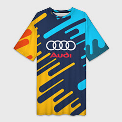 Футболка женская длинная Audi: Colour Sport, цвет: 3D-принт