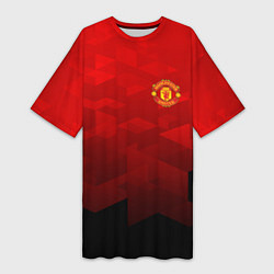 Футболка женская длинная FC Man UTD: Red Poly, цвет: 3D-принт