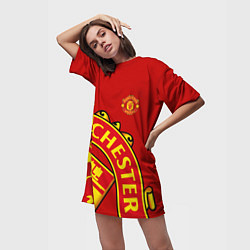 Футболка женская длинная FC Man United: Red Exclusive, цвет: 3D-принт — фото 2