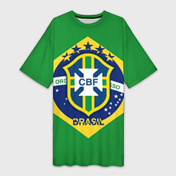 Футболка женская длинная CBF Brazil, цвет: 3D-принт