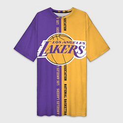 Женская длинная футболка NBA: LA Lakers