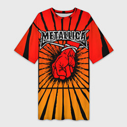 Женская длинная футболка Metallica Fist