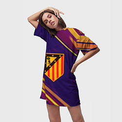 Футболка женская длинная Atletico Madrid, цвет: 3D-принт — фото 2