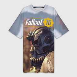 Футболка женская длинная Fallout 76, цвет: 3D-принт