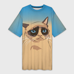Женская длинная футболка Grumpy cat
