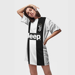 Футболка женская длинная FC Juventus: Ronaldo Home 18-19, цвет: 3D-принт — фото 2
