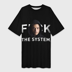 Женская длинная футболка F*ck The System: Mr Robot