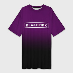 Футболка женская длинная Black Pink: Violet Gradient, цвет: 3D-принт