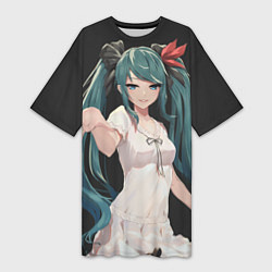 Женская длинная футболка Hatsune Miku