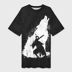 Женская длинная футболка Dark Souls: Howling Wolf