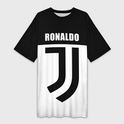Женская длинная футболка Ronaldo Juve