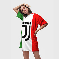 Футболка женская длинная Ronaldo Juve Italy, цвет: 3D-принт — фото 2