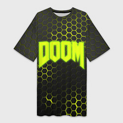 Женская длинная футболка DOOM: Acid Green