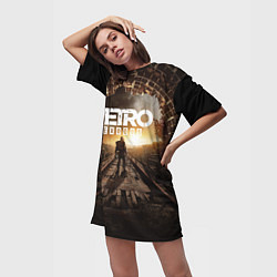 Футболка женская длинная Metro Exodus: Sunset, цвет: 3D-принт — фото 2