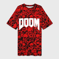 Женская длинная футболка DOOM: Blooded Skuls