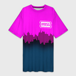 Женская длинная футболка BSG: Neon City
