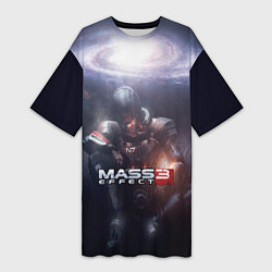 Футболка женская длинная Mass Effect 3, цвет: 3D-принт