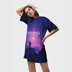 Футболка женская длинная Horizon Zero Dawn: Neon Space, цвет: 3D-принт — фото 2