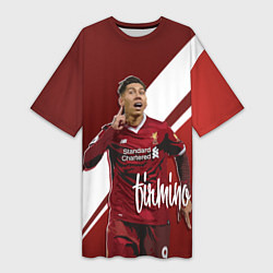 Футболка женская длинная Roberto Firmino, цвет: 3D-принт