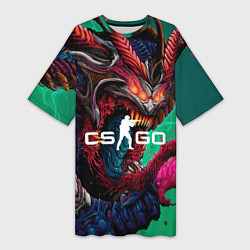 Женская длинная футболка CS GO hyper beast skin