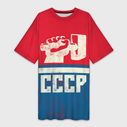 Женская длинная футболка СССР: Куй железо