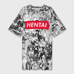Футболка женская длинная HENTAI, цвет: 3D-принт