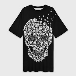 Футболка женская длинная Diamond Skull, цвет: 3D-принт