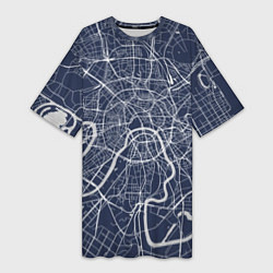 Женская длинная футболка Карта Москвы