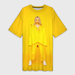 Футболка женская длинная Billie Eilish, цвет: 3D-принт