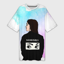 Футболка женская длинная Саша Грей Sasha Grey, цвет: 3D-принт