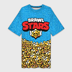 Женская длинная футболка Brawl Stars: Blue Style