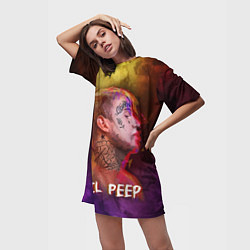 Футболка женская длинная Lil Peep ART, цвет: 3D-принт — фото 2