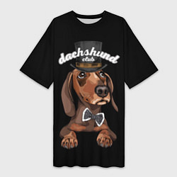 Футболка женская длинная Dachshund Club, цвет: 3D-принт