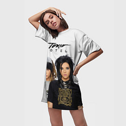Футболка женская длинная Tokio Hotel - poster, цвет: 3D-принт — фото 2