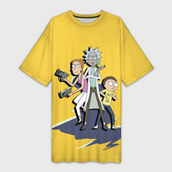 Футболка женская длинная Rick and Morty: Summer, цвет: 3D-принт